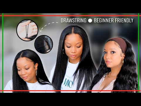 *NEW* Kinky Straight V-line + Drawstring V-Part | Beginner Wig Perfect Blend ft. Nadula Hair