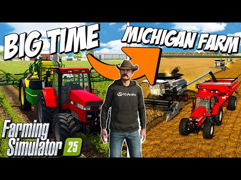Big Time Michigan Farm Supercut, Huge Multi-Combine Harvests | Farming Simulator 25