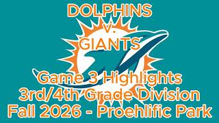 Dolphins v. Giants, Game 3 - Fall 2026
