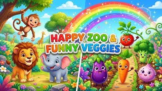 Happy Zoo & Funny Veggie Friends 🦁🥕 | Kids Songs & Nursery Rhymes#KidsSongs #NurseryRhymes