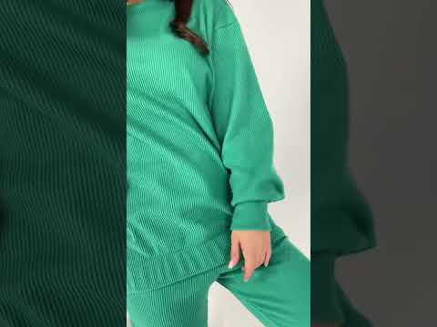ISSA PLUS | Зеленый фактурный брючный костюм