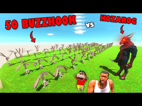 50 BUZZHOOK vs ALL UNITS in Animal Revolt Battle Simulator with SHINCHAN and CHOP