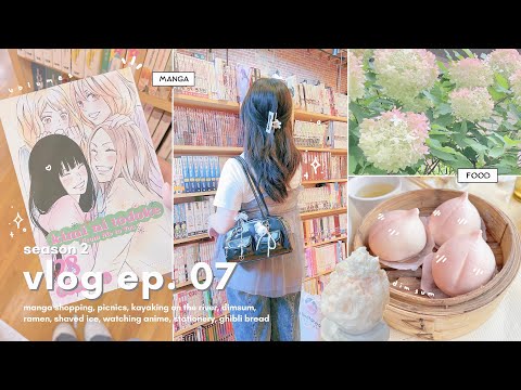 🍙 aesthetic weekend vlog *:･ﾟ// manga shopping, picnic, ghibli merch, watching anime, sanrio, dimsum