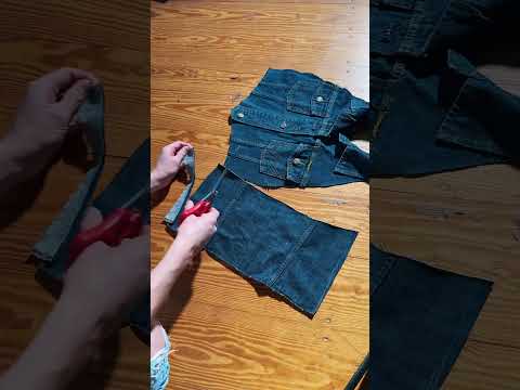 Jeansjacken #upcycling beste Leben🥰 #diy #vintage #nähen #tutorial #shorts