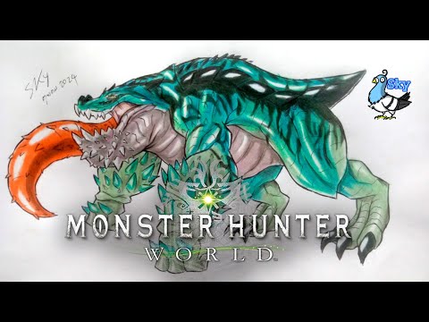 สอนวาดกบนรกChatacabra:HowtoDrawMonsterHunterWildsChatacabra