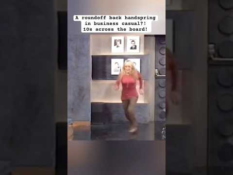Hilary Duff randomly doing gymnastics during an interview #hilaryduff #hilary #gymnast