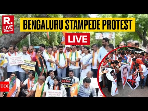 Bengaluru Stampede Protest LIVE | BJP Protests outside Vidhan Soudha, Demand CM's Resignation