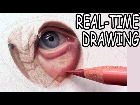 Drawing Real-Time Live!!: Hyperrealistic Colored Pencil Portrait! PART B