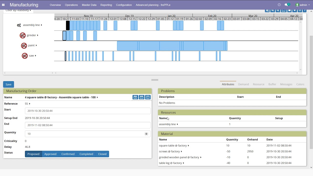 Integration with Odoo - frePPLe full demo | 22.10.2019

Supply chain planning automation software. FrePPLe is an open-source inventory and production planning SaaS. It's a cloud app ...