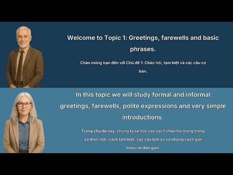 Chủ đề 1: Chào hỏi, tạm biệt và câu đầu tiên cơ bản | Khóa học tiếng Anh trực tuyến