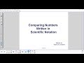 Comparing Numbers in Scientific Notation