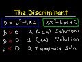 Determining the Discriminant in Quadratic Equations