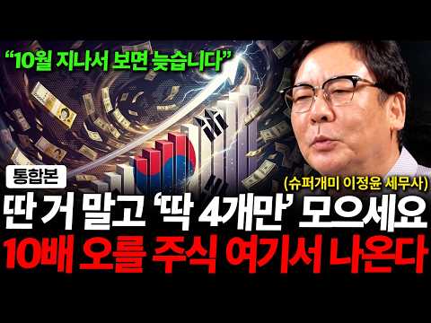 "한국 증시 심상치 않습니다" 맘편히 '이 4 주식' 사 모으세요. 10배 오를 주식 여기서 나옵니다 ( 이정윤 세무사 )