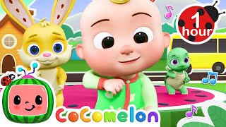 Round and Round! Fun Wheels on the Bus Dance! | CoComelon Nursery Rhymes & Kids Songs | Dance Party