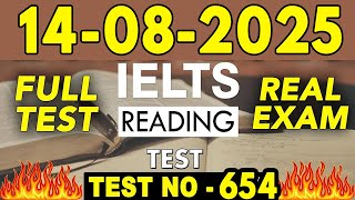 IELTS Reading Test 2025 with Answers | 14.08.2025 | Test No - 654