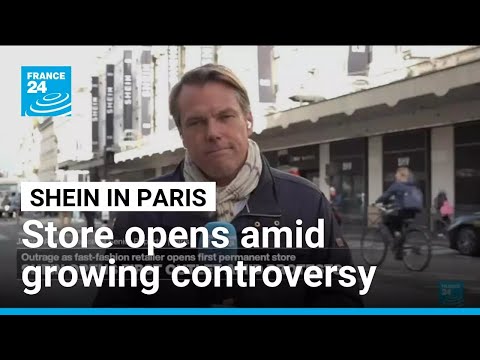 YouTube video thumbnail:  Shein Opens First Outlet Store in Paris Amidst Protests and Growing Controversy