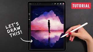 Draw With Me a Dreamy Landscape | Procreate Tutorial on iPad Pro + SURPRISE GIVEAWAY 🥳