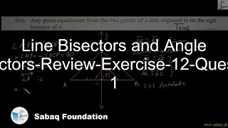 Line Bisectors and Angle Bisectors-Review-Exercise-12-Question 1