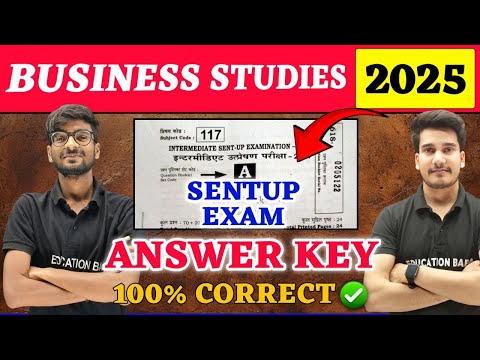 12th Business Studies Answer Key | Bihar Board Sentup Exam | Bst Class 12 Question Paper Solution