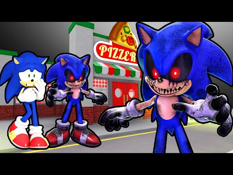 SONIC AND SONIC.EXE VS ESCAPE PAPA PIZZAS PIZZERIA IN ROBLOX