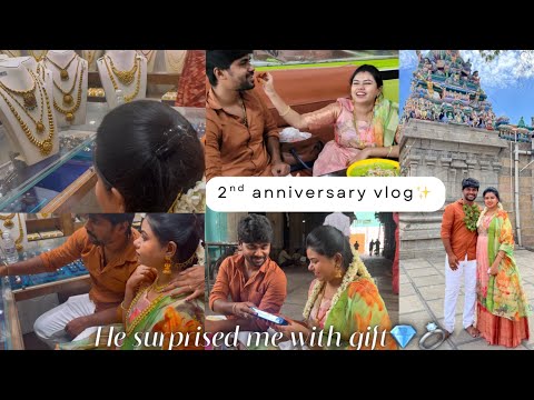 Our Second wedding anniversary vlog✨My husband surprised me with gift💎💍Family day out vlog in Tamil✨