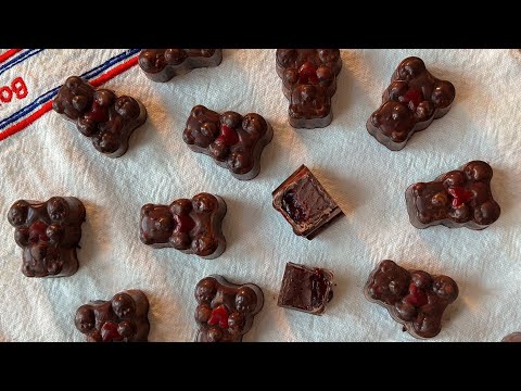 곰돌이 베리 봉봉쇼콜라 만들기 쇼콜라 봉봉 레시피 Bear Berry Chocolate Bonbon Recipe 라즈베리봉봉 만드는법 딸기 꿀리 딸기 가나슈 초콜릿 템퍼링