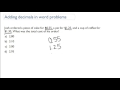 Adding Decimals and Word Problems