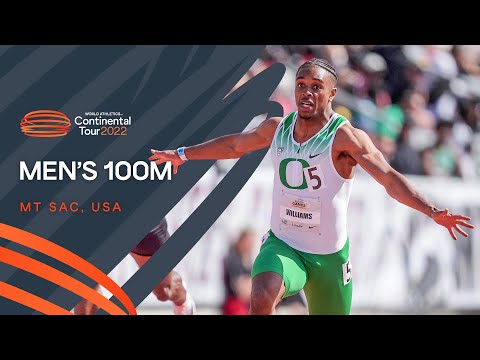 Micah Williams takes 100m victory with 9.83 (2.5 m/s) at Mt Sac | Continental Tour Gold 2022