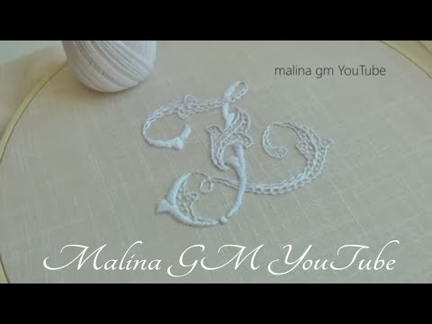 White work | Lace letter L | simple stitches
