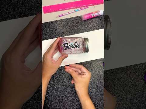 DIY Sparkling Barbie Pot ✨🫙💖 #shorts #diy #tutorial #craft #artist #barbie #art