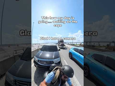 Guy Crashes Into Biker In Traffic 😭 #biker #carcrash