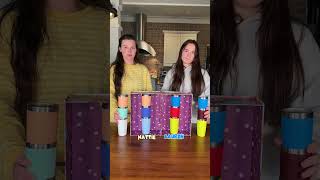 1v1 Vertical Cup Stack Battle! 🤣 #familygames #challenge #partygames