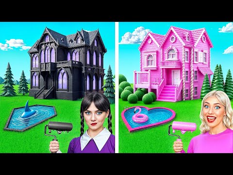 Wednesday vs Barbie Una Casa De Color Desafío | Desafío Loco Multi DO Smile