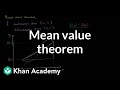 Understanding the Mean Value Theorem