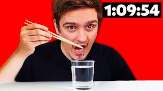 Drinking A Glass Of Water With Only Chopsticks