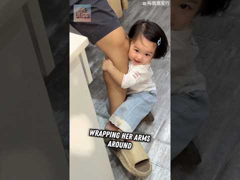 Adorable Little Girl Hugs Her Dad’s Leg and Won’t Let Go! 😅❤️