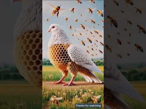 Tiny Honeybee vs Big Pigeon — The Fight You Never Expected!”#ai #viral