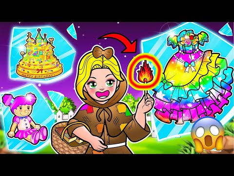 [🐾paper doll🐾]🕯️Poor Rapunzel’s Magic Matches: From Cold Night to Rich Princess! - Rapunzel Family