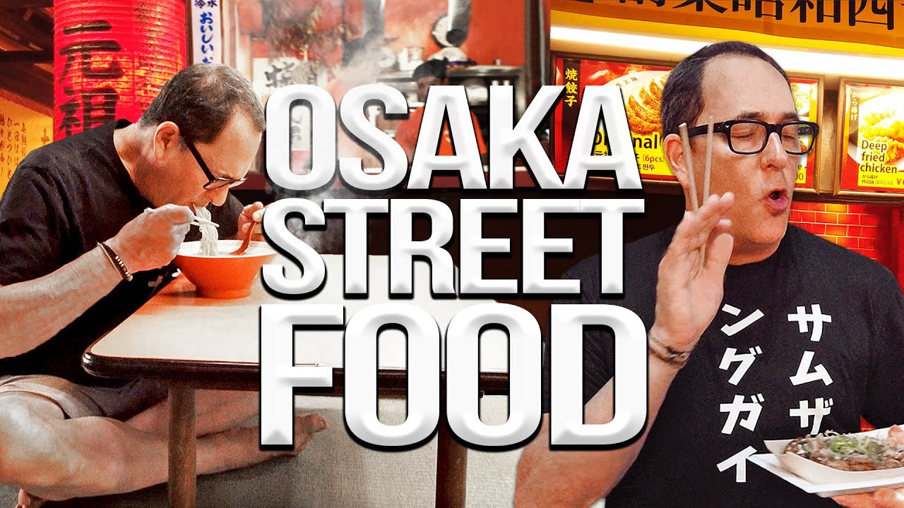 Japanese street food tour - exploring osaka & dotonbori 4k