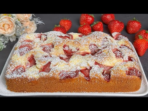 Perfekter Erdbeerkuchen in nur wenigen Minuten! Käsekuchen nach Omas Rezept.