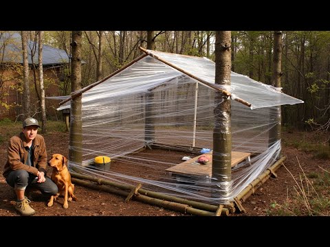 Man Builds INSANE Bushcraft Shelter from PLASTIC WRAP! @BushcraftAdventure