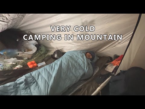 Camping Hiking ASMR In Mountain with my Fam, Silent Vlog, Misty and Strong Wind, Relaxing