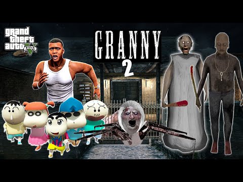 Franklin and Shinchan and his Friends Fight With Granny and Grandpa For Escape Horror House GTA 5