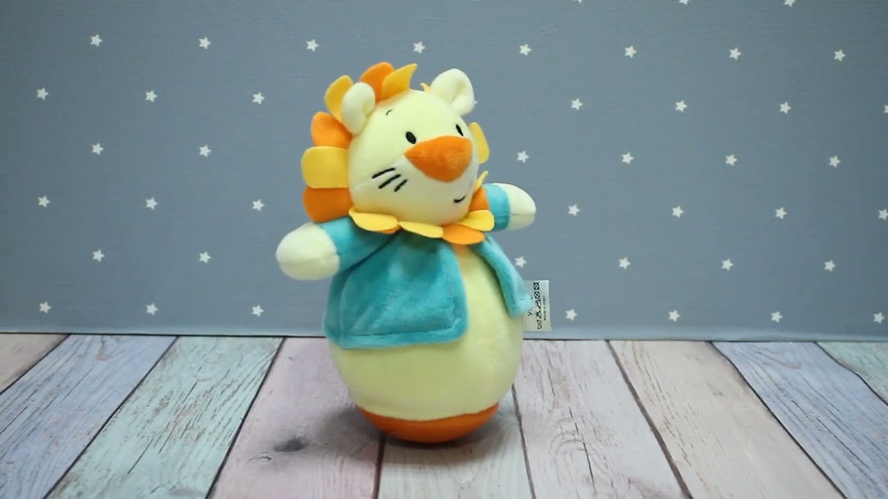 Неваляшка BUBURU Baby Лев мягкая  - видео