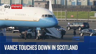 JD Vance lands in Scotland as he continues holiday in the UK