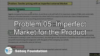 Problem 05: Imperfect Market for the Product