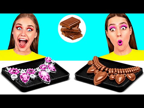 Rich vs Broke Food Chocolate Challenge | Edible Battle by DaRaDa Challenge