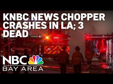 KNBC Newschopper 4 crashes in L.A. following bus accident; 3 dead