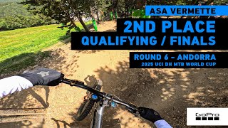 GoPro: Asa Vermette takes 2nd Place in Quali / Finals Run - Andorra - '25 UCI DH MTB World Cup