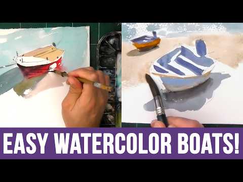 How to Paint Watercolor Boats - 2 Easy Demos